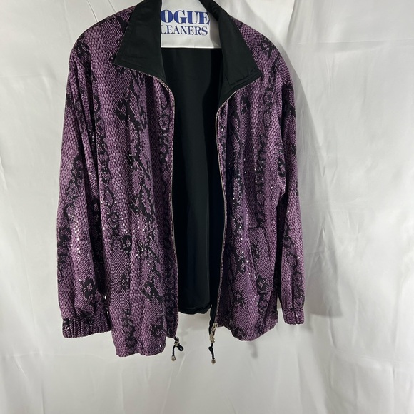 Purple Bomber Jacket with Snakeskin Print reversible! - Picture 11 of 11